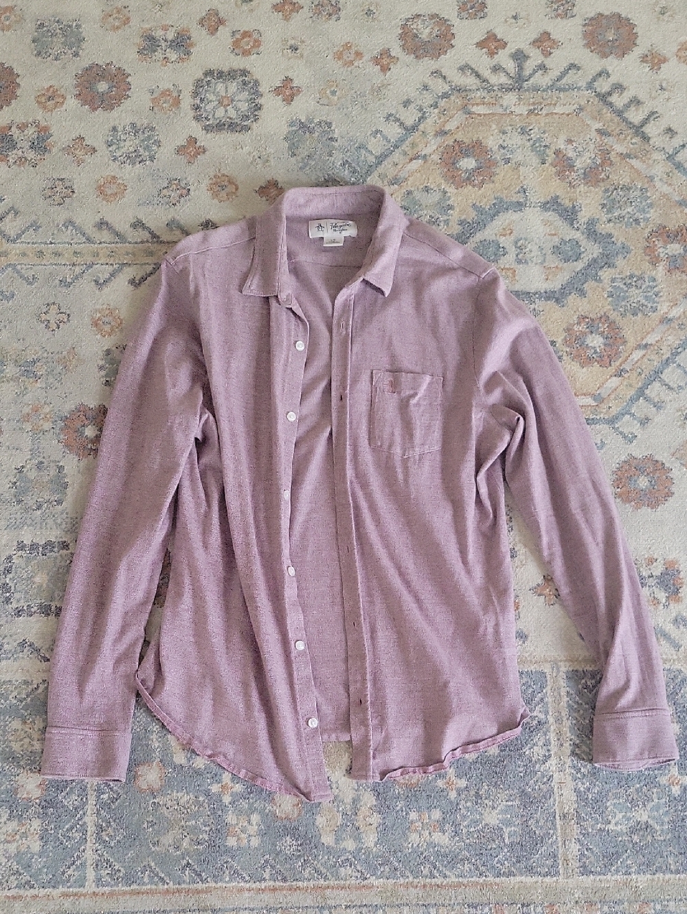Original Penguin Men's Long-Sleeve Button-Down Shirt in Dusty Mauve